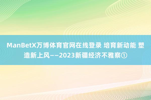 ManBetX万博体育官网在线登录 培育新动能 塑造新上风——2023新疆经济不雅察①