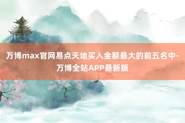 万博max官网易点天地买入金额最大的前五名中-万博全站APP最新版