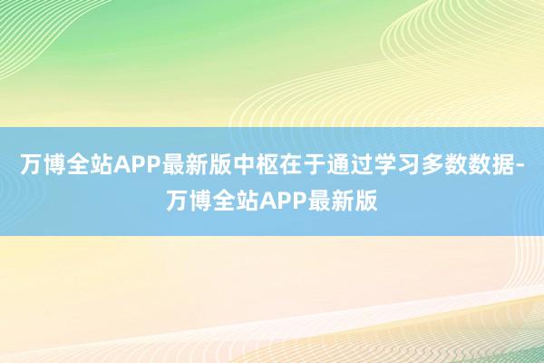 万博全站APP最新版中枢在于通过学习多数数据-万博全站APP最新版