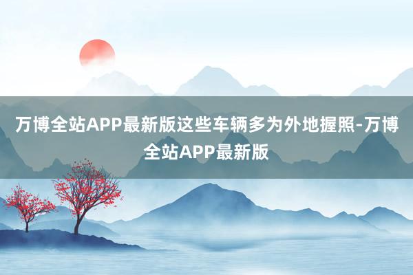 万博全站APP最新版这些车辆多为外地握照-万博全站APP最新版